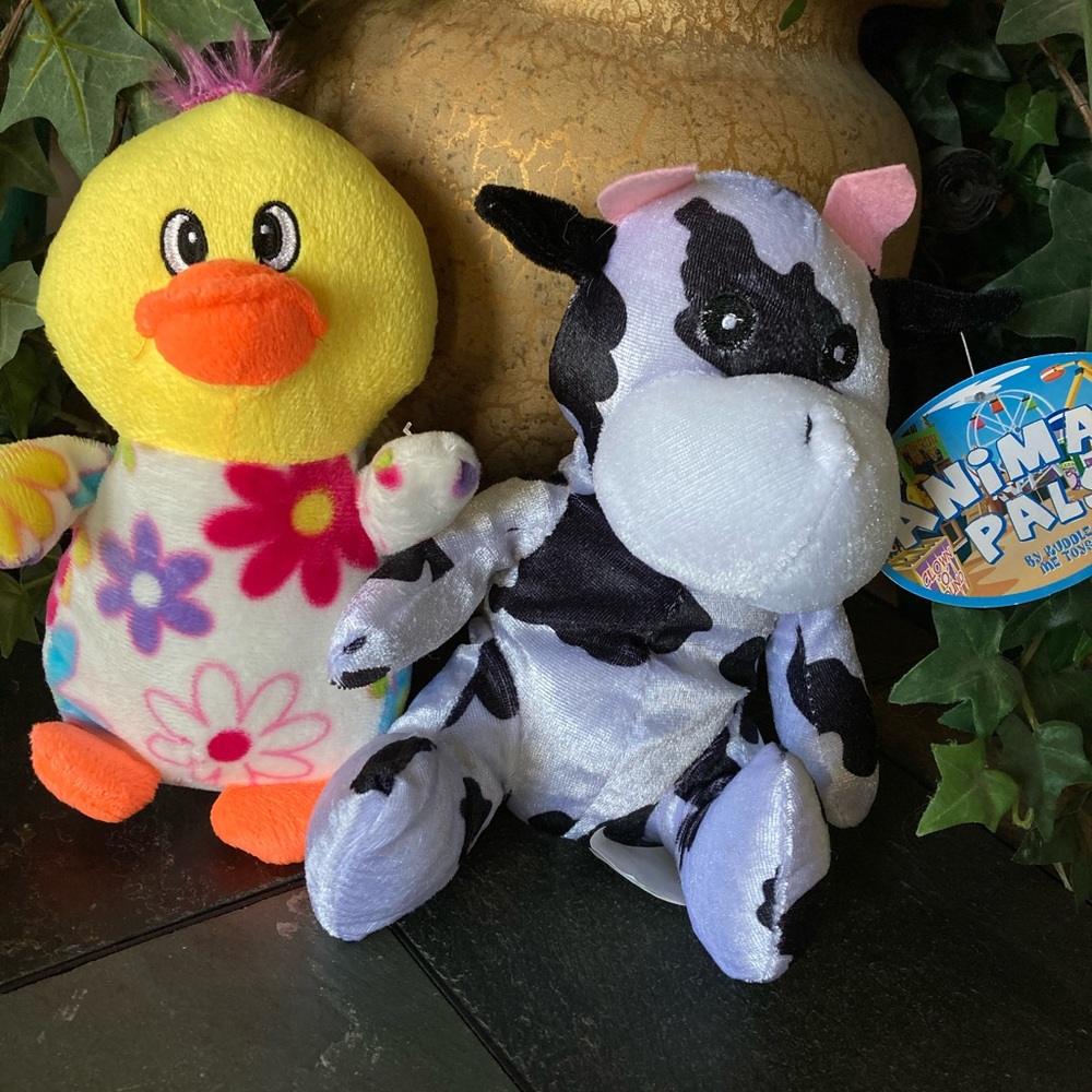NWT Kellytoy Cow & Bird Plush Animal Pals